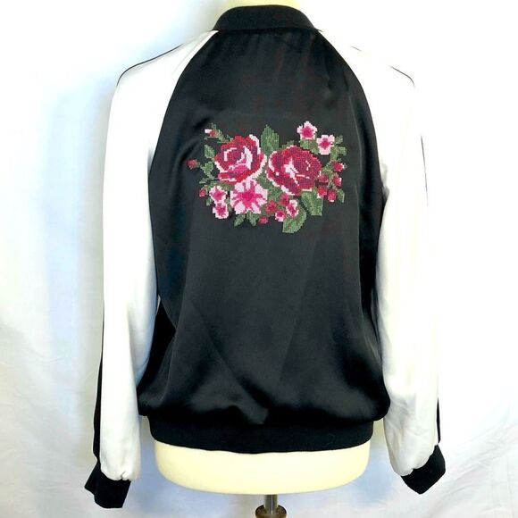 CUPCAKES AND CASHMERE EMBROIDERED BOMBER / TRACK JACKET - Picture 6 of 11